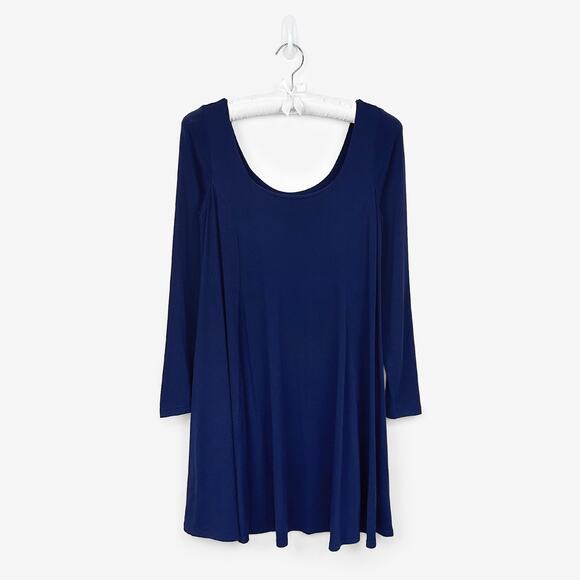 Susana Monaco Long Sleeve Mini Dress Size M Navy Casual Minimalist Office Siren - Picture 1 of 2